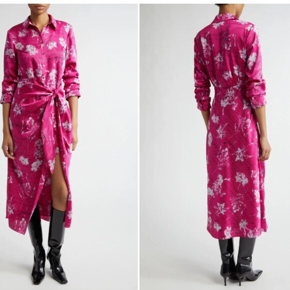 Cinq à Sept Warm Carnation Jacey 3/4 Sleeve Midi-Dress - Picture 4 of 8